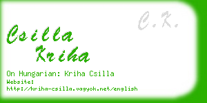 csilla kriha business card